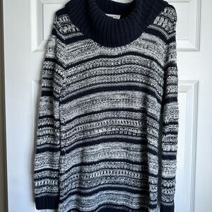 Striped Navy Blue and White Maternity Sweater